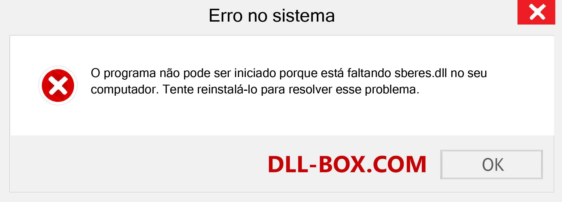 Arquivo sberes.dll ausente ?. Download para Windows 7, 8, 10 - Correção de erro ausente sberes dll no Windows, fotos, imagens